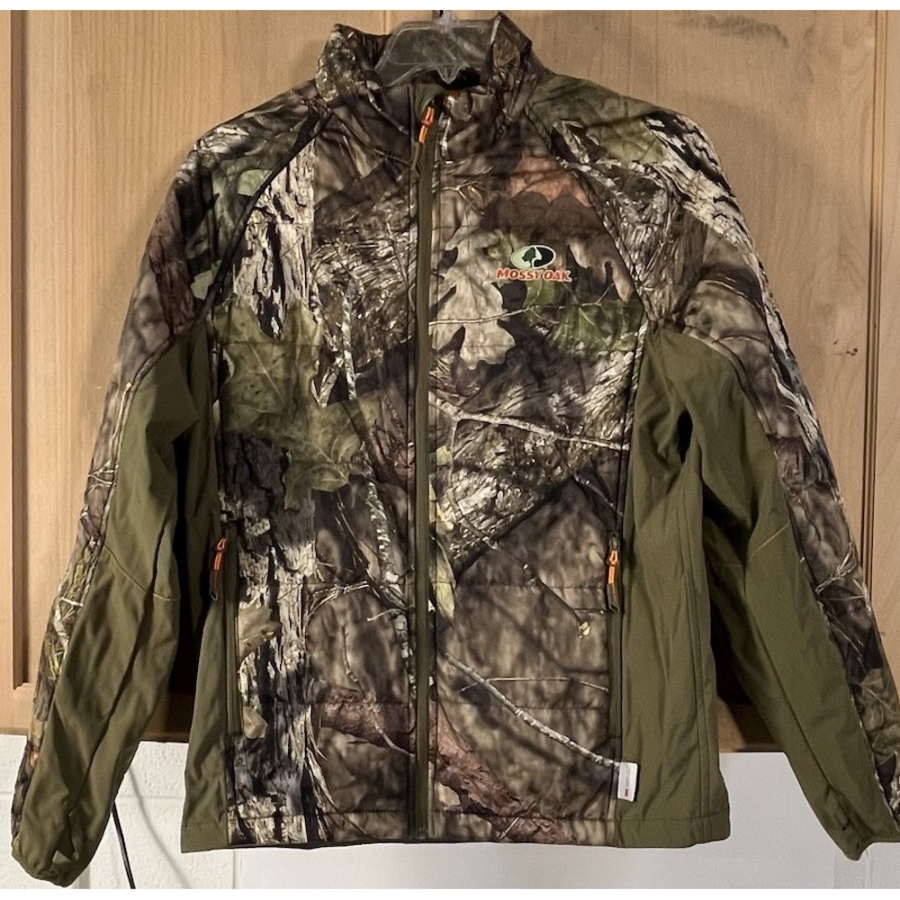 Mossy Oak Camo Jacket Mens Medium Green 3M Thinsulate Insulated Full Zip Hunting